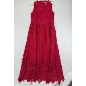 Foxiedox Red Lace Maxi Dress Sleeveless Evening Formal Women's XL